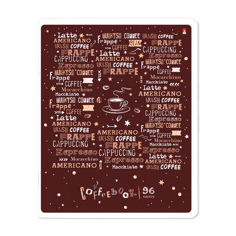 Тетрадь 96 лист кл. А5 на скрепке "COFFE TIME" 5 ВИДОВ