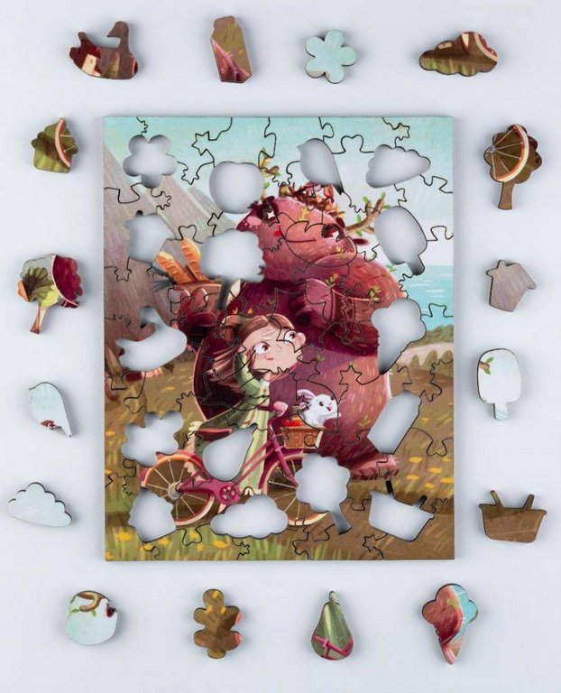 Пазлы деревянные фигурные  61 дет. "Весенний пикник" 5+ Mr.Puzz