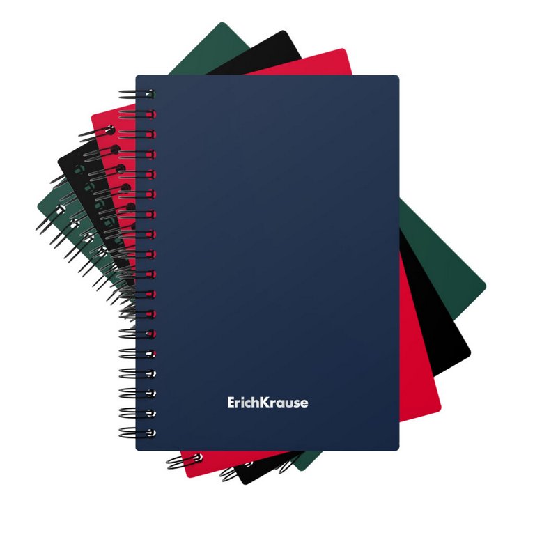 Тетрадь 60 лист кл. А6 на спирали, пластиковая обложка "Classic" черный