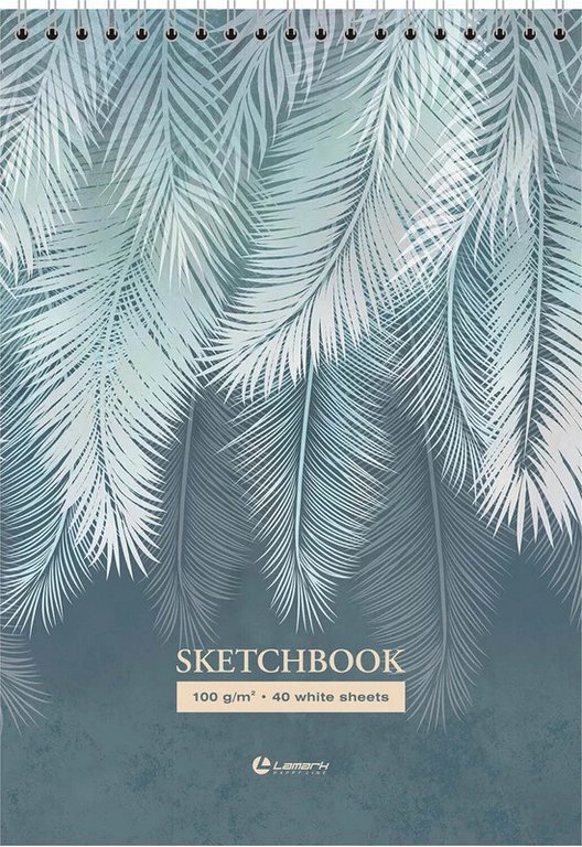 Скетчбук А5, 40л. гребень "Tropics" 100 г/м2, обложка - софт тач, тв. подл., Lamark