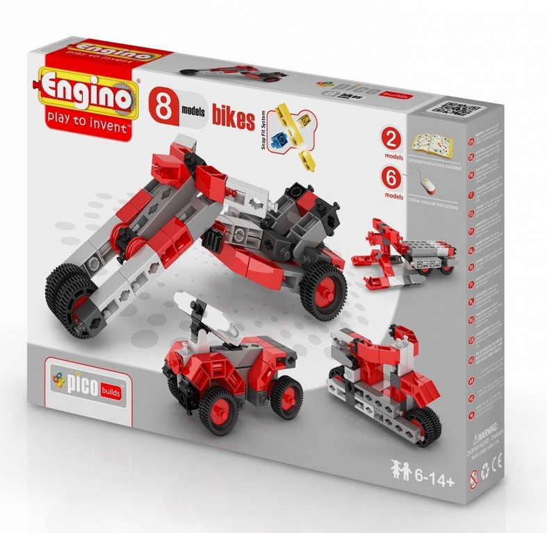Конструктор пластиковый   8в1 ENGINO  8 моделей "Мотоциклы"