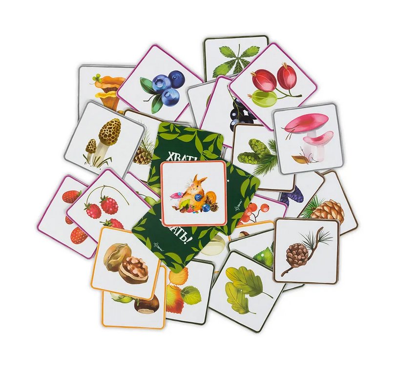 Игра настольная  .6+ с карточками "Хвать!" (2-6 игроков, 15 мин) Эврикус