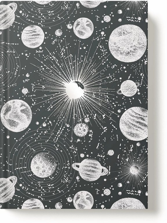 Записная книжка 210*148 мм, 160л., тв. обл., мат. лам. тисн. фольгой "Астрономия"