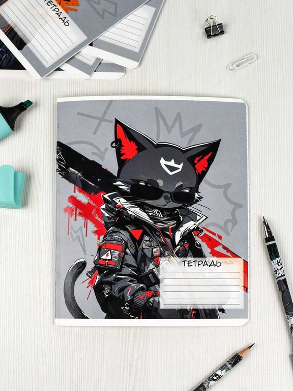 Тетрадь 12 лист лин. А5+ "Крутые зверята" ассорти