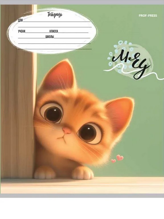 Тетрадь 12 лист лин. косая А5 "Милые животные" Profit