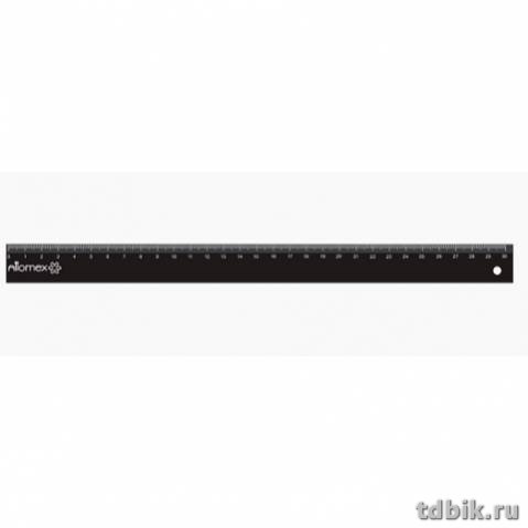 Линейка 30 см. пласт. черная Attomex