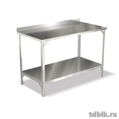 Стол металлический с бортом и сплошной полкой AppetiTT СПСП-1206ц (1200х600х850 мм)