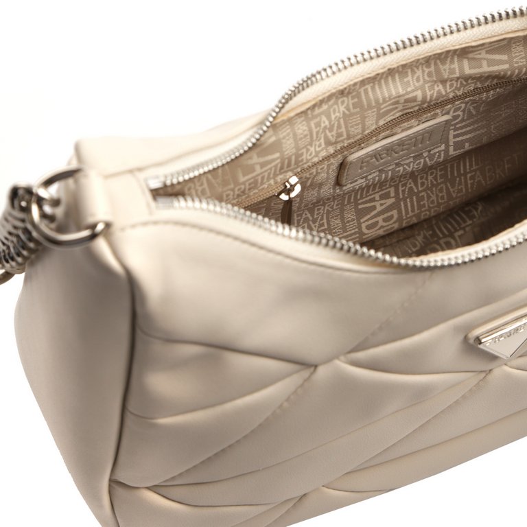 Сумка женская FABRETTI 29х22х10 см, нат. кожа, бежевый