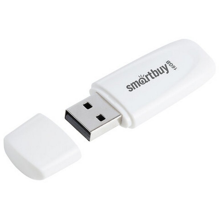 Флеш-диск 16Gb  Smart Buy "Scout" USB 2.0, белый