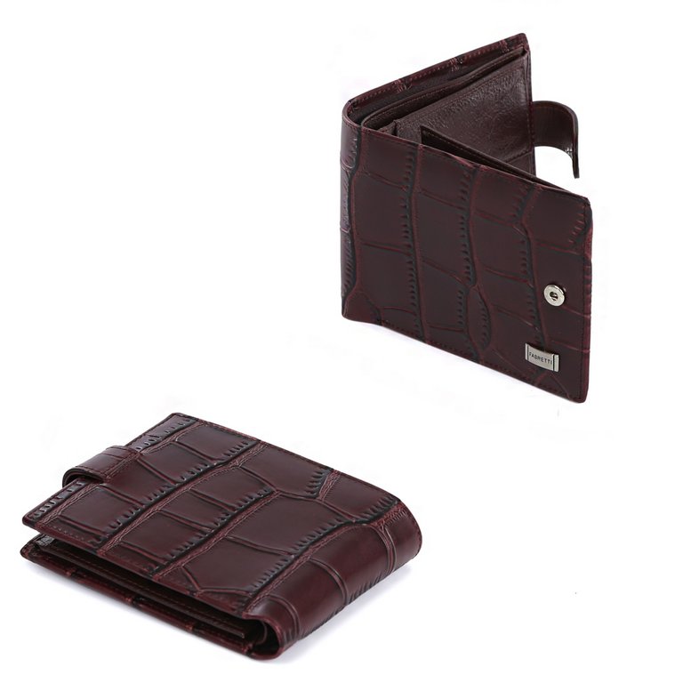 Портмоне FABRETTI мужское, нат.кожа, 13,5*9,5*3см, коричневый