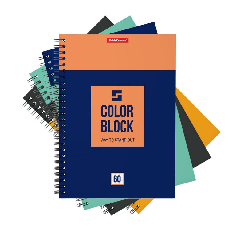 Тетрадь 60 лист кл. А5 на спирали "Color Block"