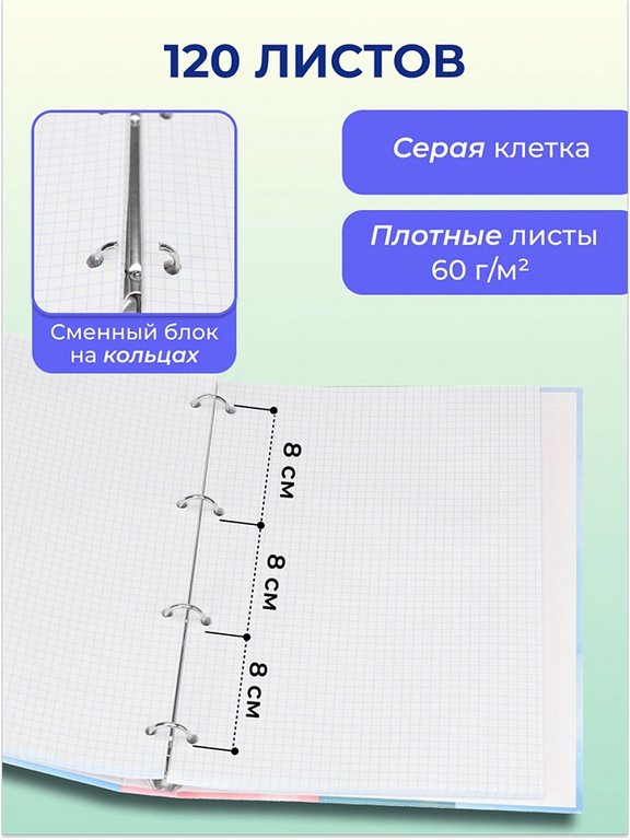 Тетрадь 120 лист кл. А4 на кольцах "Разное небо"