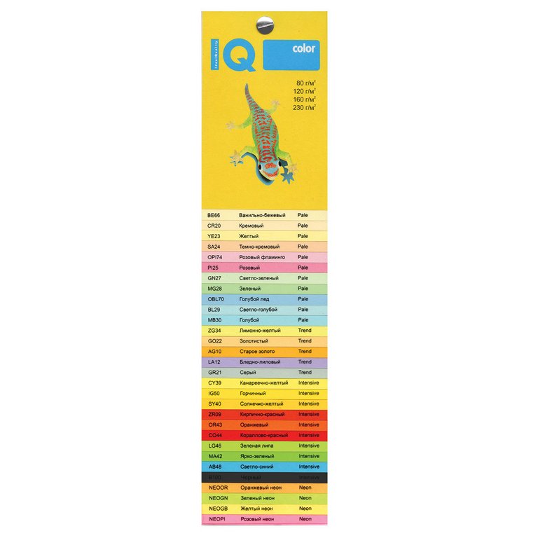 Бумага IQ trend 80 А4 34, 100 лист/уп, лимонно-желтый