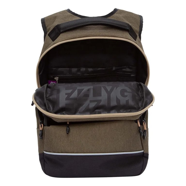 Рюкзак школьный для мальчика Grizzly 40*25*22 см, хаки/бежевый