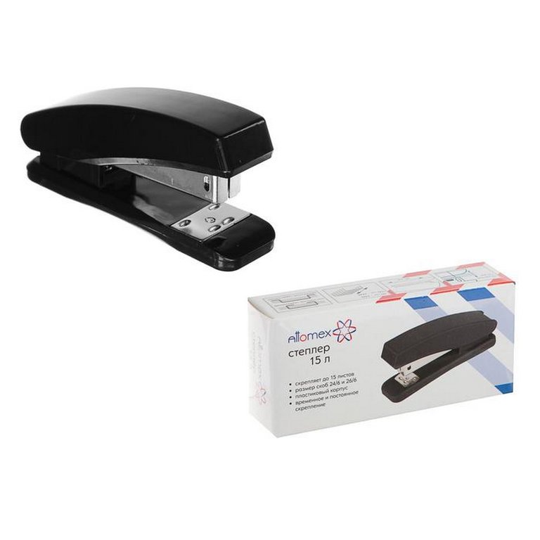 Степлер 24/6 до 15л Attomex, черный