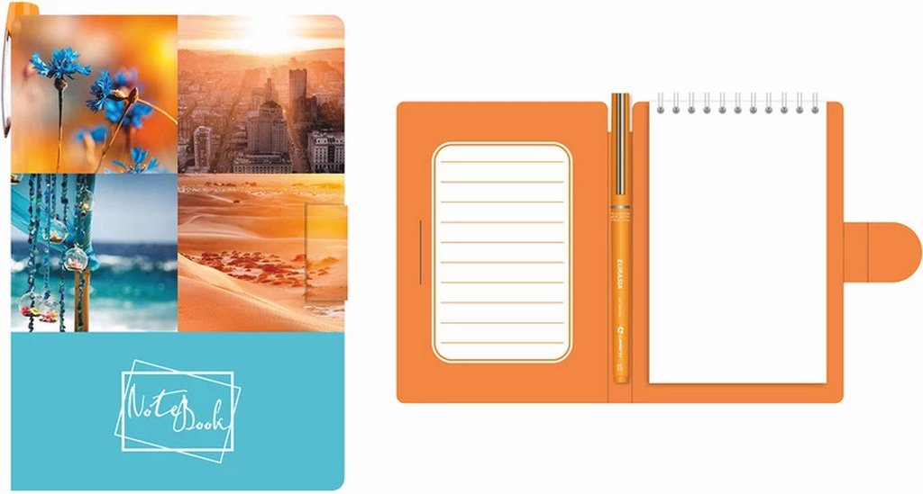 Блокнот А6  50л., 105*150 мм, LAMARK +ручка, "Романтика", вн.блок на спирали