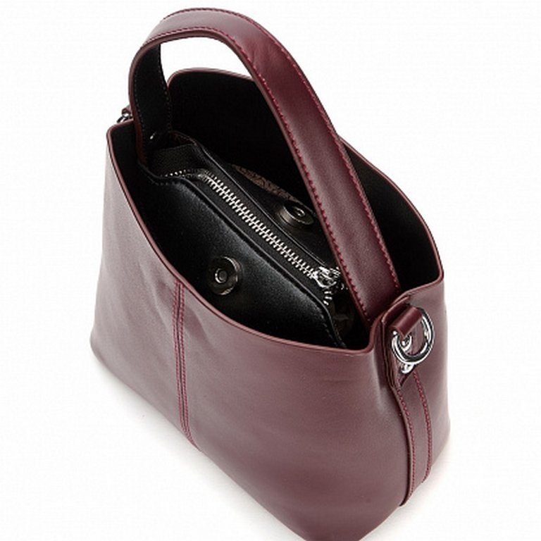 Сумка женская Jane's Story 20х18х11см, нат.кожа, бургунди