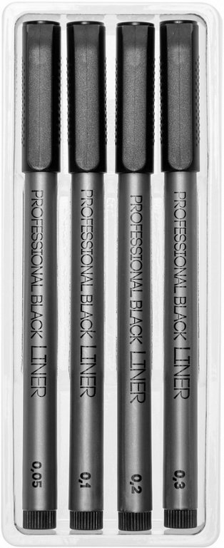 Набор Линеров 4шт "SKETCH&ART" (0,05, 0,1, 0,2, 0,3мм) черный