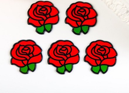 Декор из пластика "Бутон розы" 3,5*3,3*0,2см (5шт/уп)  ART UZOR