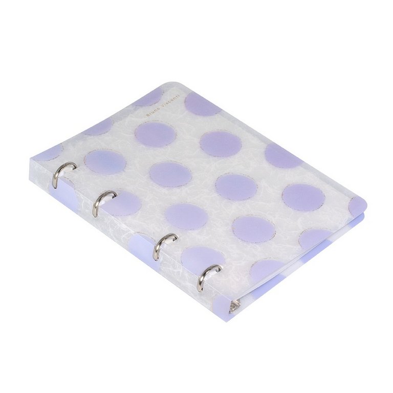 Тетрадь 80 лист кл. А5 на кольцах со сменным блоком "Горошек" пласт. обл. BrunoVisconti