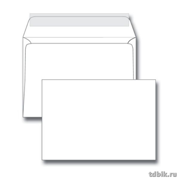 Конверт  из белой бумаги С5 (162*229мм) силикон лента, 80 гр., серая запечатка,  ЭКОНОМ