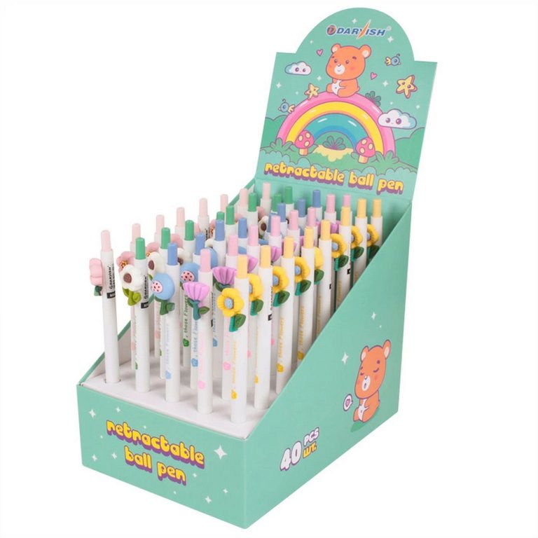 Ручка шариковая сувенирная автомат "Flowers" 0,5 мм, стерж. 116мм