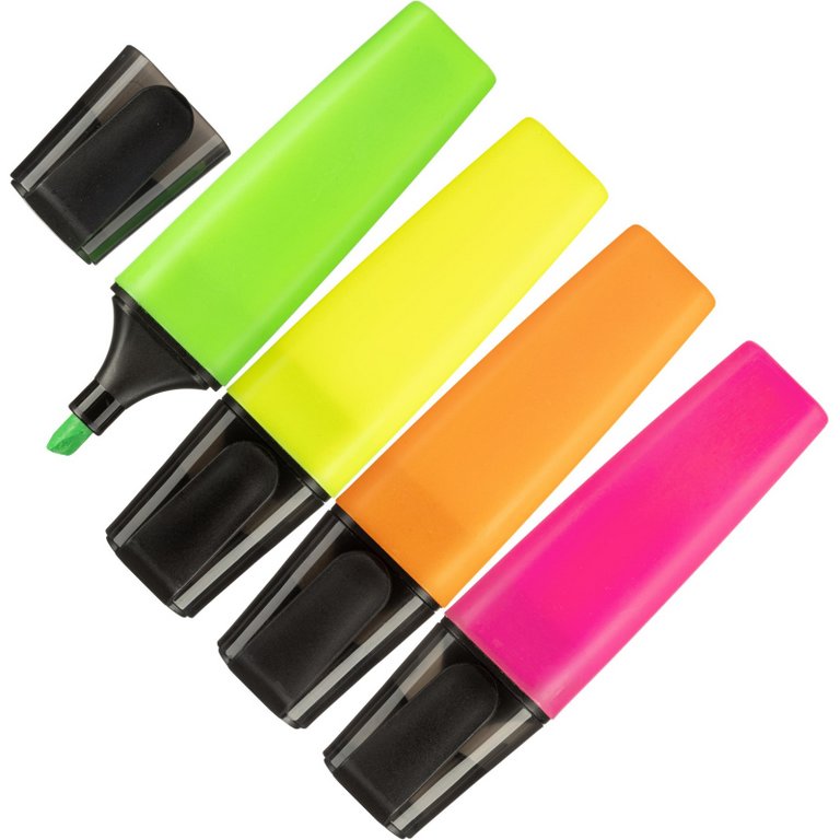 Набор текст-маркеров  4 шт 1-5мм (желт., зел., оран., роз.)