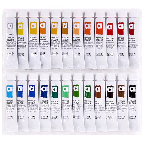 Краски акриловые художественные 24цв. 12мл BRAUBERG HOBBY