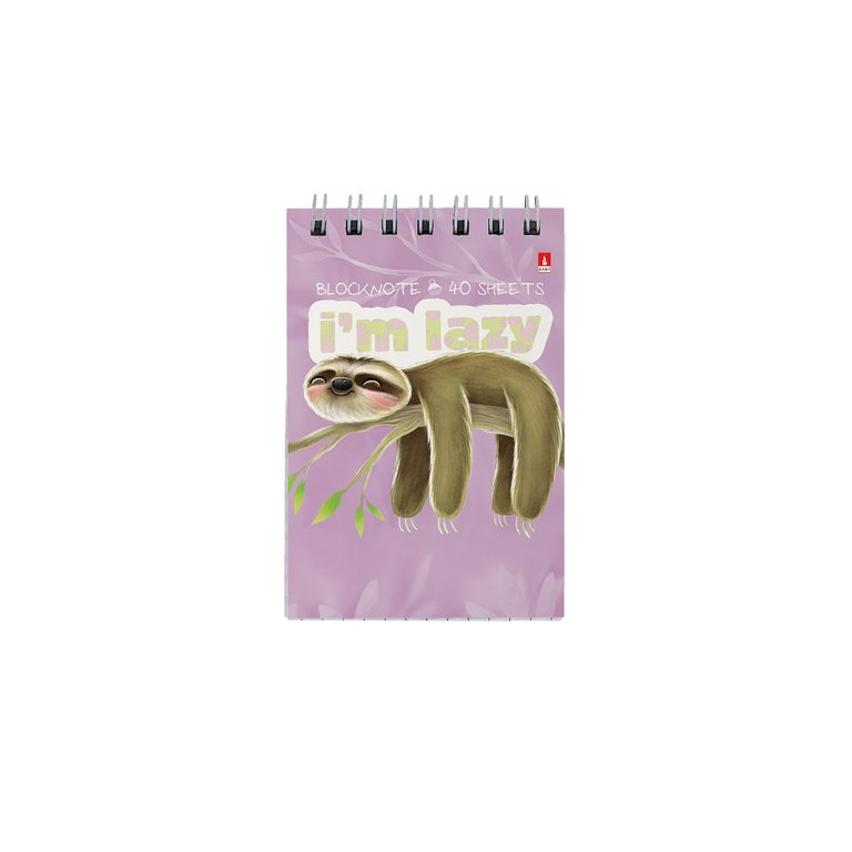 Блокнот А7  40л.,  68*104 мм, на гребне Альт "КАРИБСКИЕ ЛЕНИВЦЫ" 3 вида