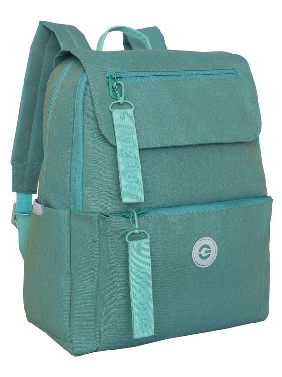 Рюкзак молодежный женский Grizzly 33*39*14 см мятный