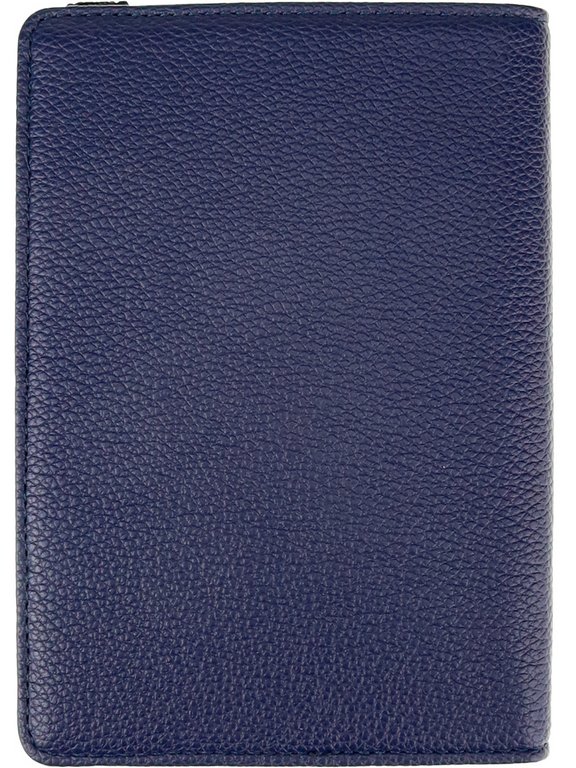 Обложка для паспорта MILAND "Рейс" с отделениями для карт на резинке кожзам, темно/синяя