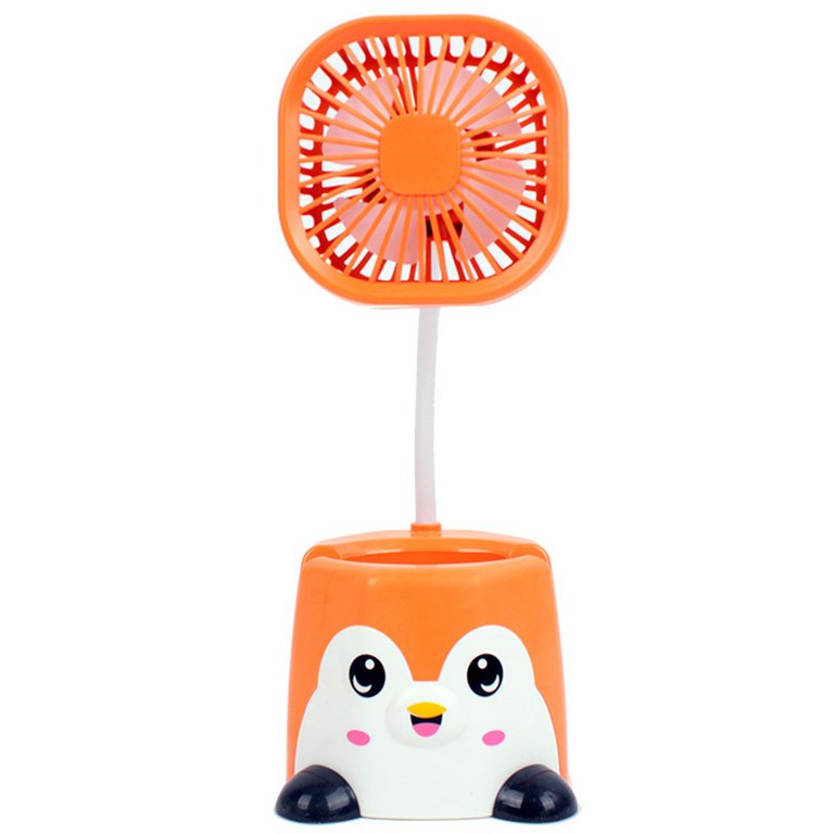 Вентилятор настольный USB 3 в 1, оранжевый, 22,5х9 см.