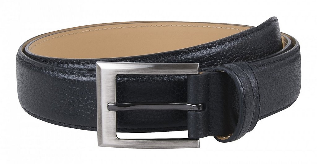 Ремень Alliance нат. кожа,  ширина 35мм, черный