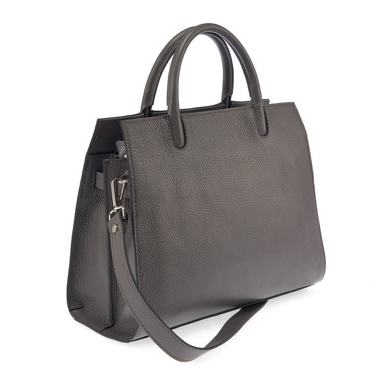 Сумка женская Dr.Koffer 32х26х11см см, нат.кожа серый