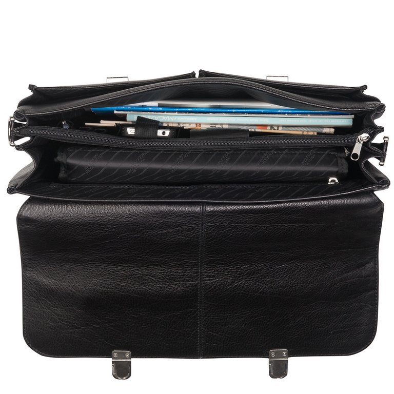 Портфель Dr.Koffer 30*41*13см, нат. кожа, черный