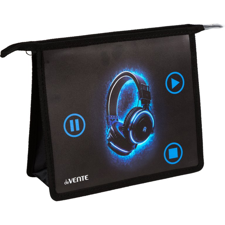 Папка для тетрадей А5 на молнии deVENTE "Headphones" дно с расширением 8 см