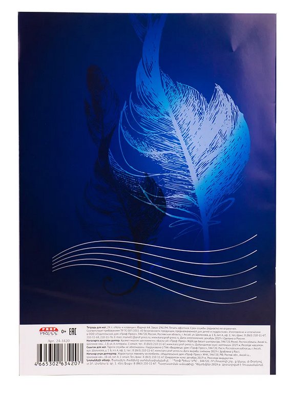 Тетрадь для нот 24 л., А4 на скрепке "НОТЫ И КЛАВИШИ" вертикальная