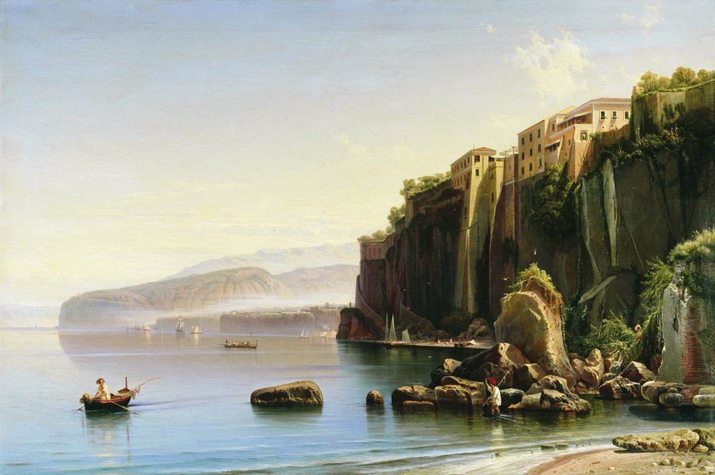 Постер на бумаге 50*70см, А.П. Боголюбов "Сорренто" 1855г.
