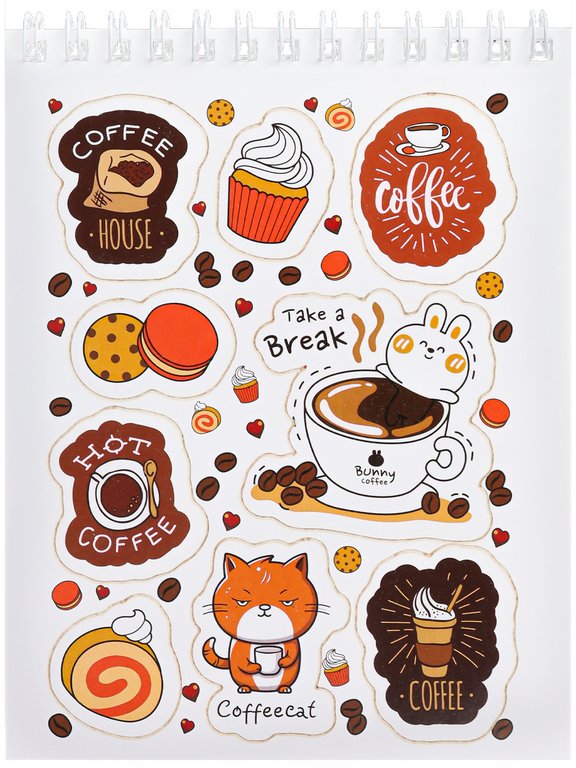 Набор наклеек 150 шт "Мой любимый кофе" MILAND