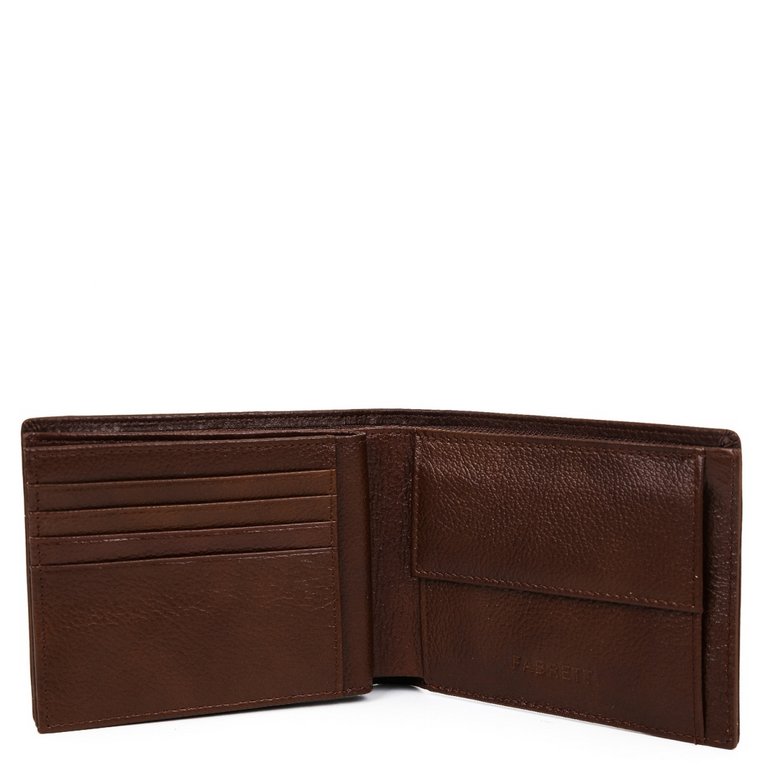 Портмоне FABRETTI мужское, нат.кожа, 12,5*10*3,5см, коричневый