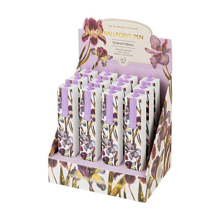 Ручка шариковая Bruno Visconti "Flora Ирисы" в подарочном пенале (0,5мм)