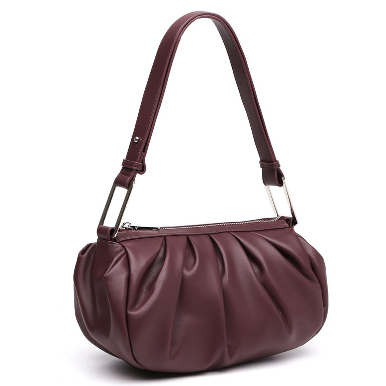 Сумка женская FABRETTI 27х14х7 см, нат. кожа, бордовый