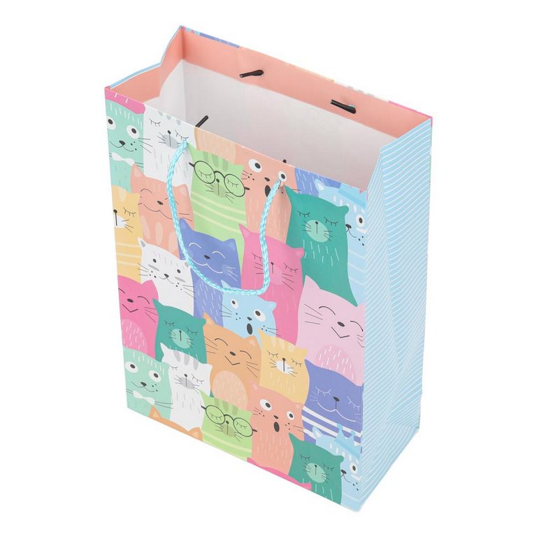 Пакет бумажный 26*32см матовый "Коты" ЧУДО ПРАЗДНИК
