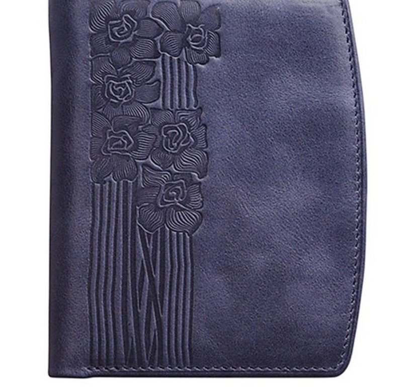 Портмоне D.Morelli женское "Сюита" среднее нат. кожа,  синее