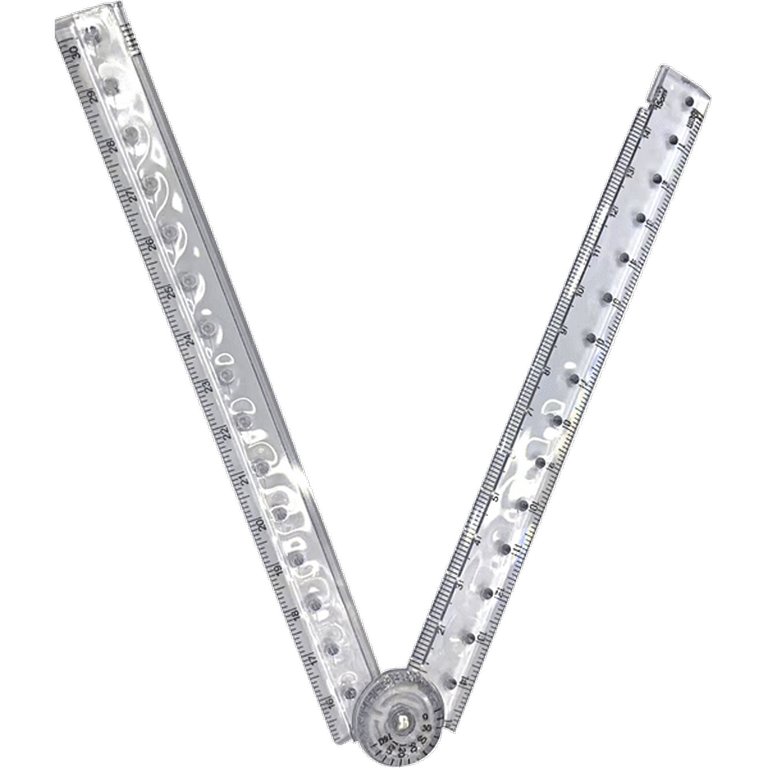 Линейка 30 см. пласт. прозрачная deVENTE складная с транспортиром