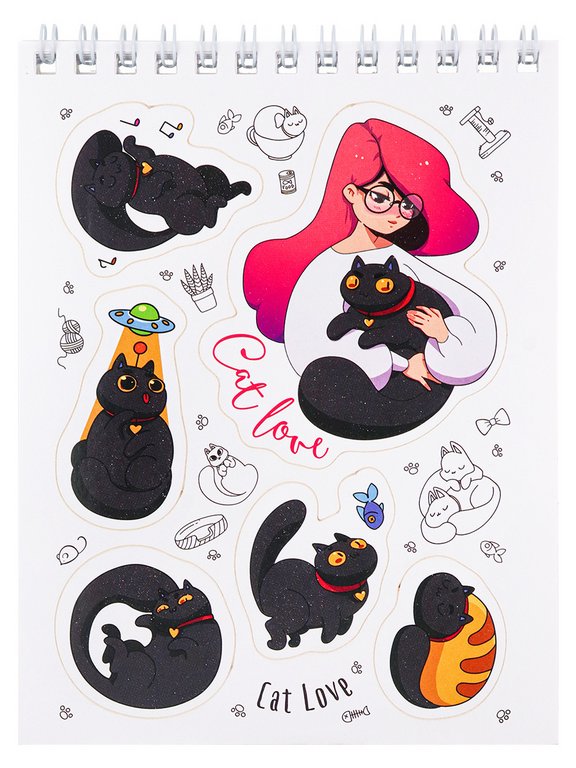 Набор наклеек 150 шт "Мои котики" 16л., А6, MILAND