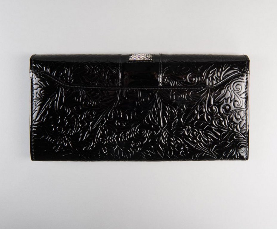 Портмоне D.Morelli женское "Забри" большое, нат. кожа, черное