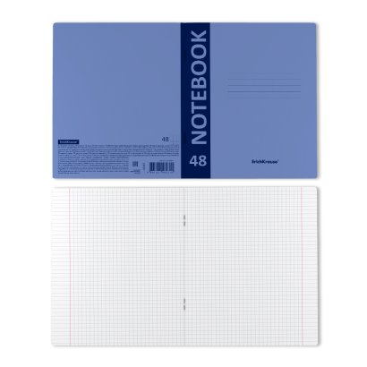 Тетрадь 48 лист кл. А5 на скрепке, пластиковая обложка "Neon" голубая