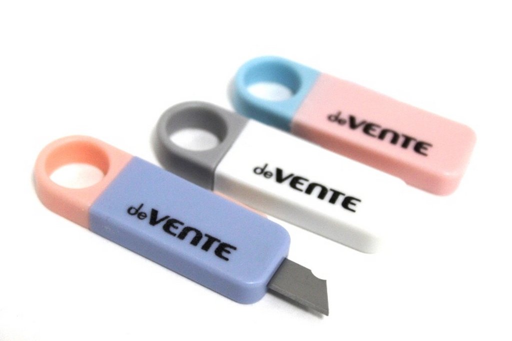 Нож канцеляр. шир. 1,6 см, пластик, МИНИ (дорожный) 7x2,2 см deVENTE