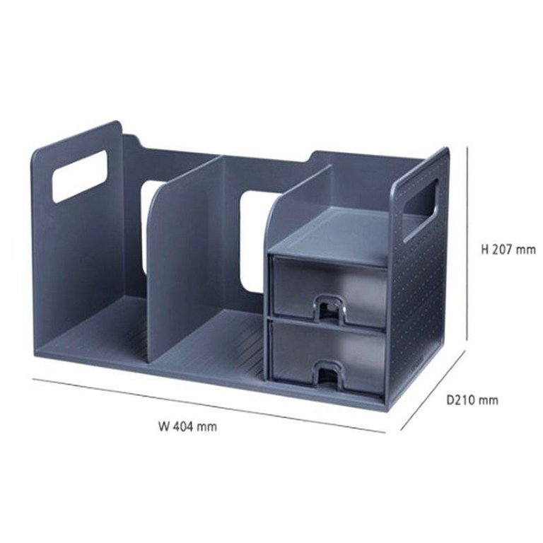 Лоток вертикальный 3-х секцион. с выдвижн. ящиками серый, Sysmax